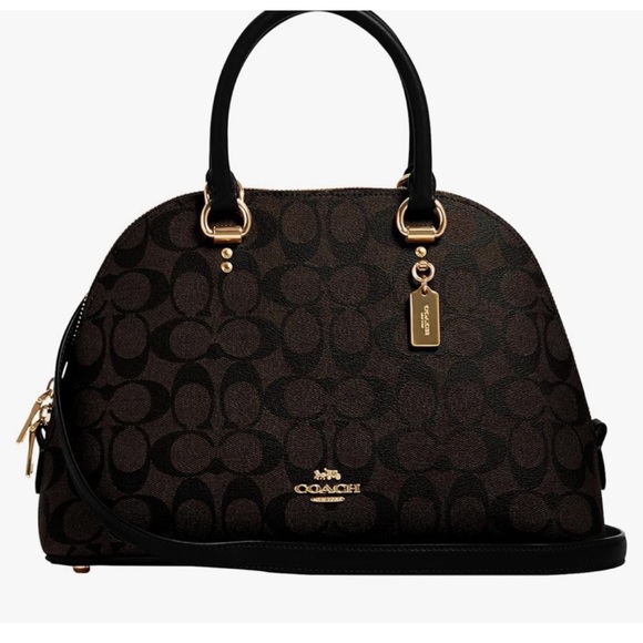 Coach Black and Brown Signature Dome Bag